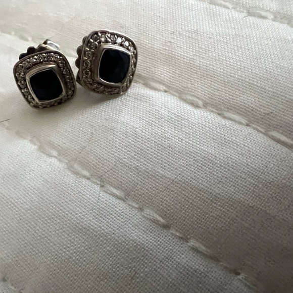 David Yurman Onyx Diamond Earrings - Picture 3 of 5